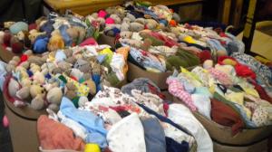 Clothes and toys packed for distribution to Eastern Europe